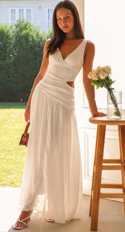 Jemilie Flared Cut-Out Midi Dress