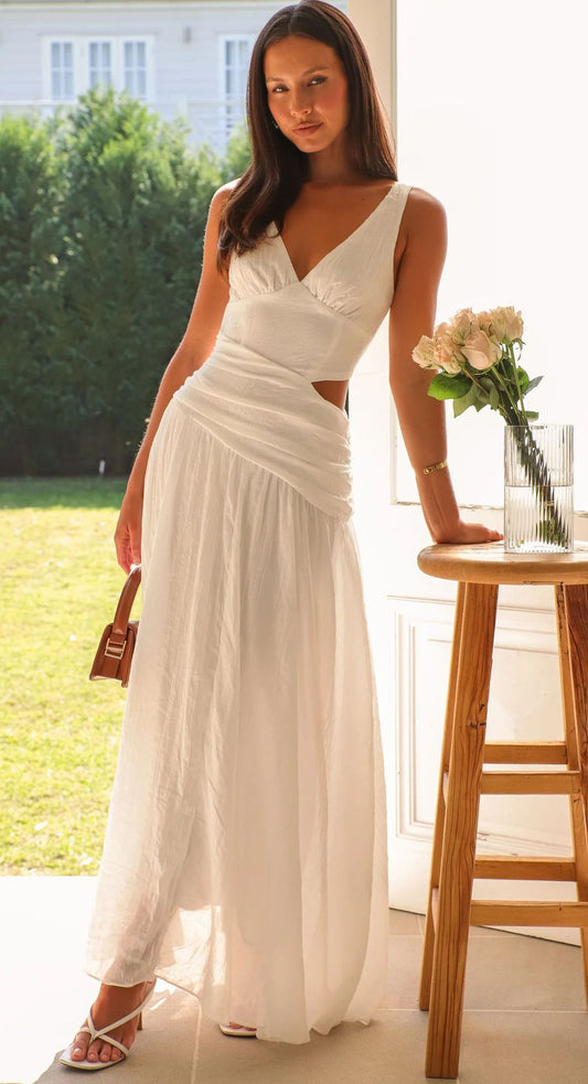Jemilie Ausgestelltes Cut-Out Midikleid