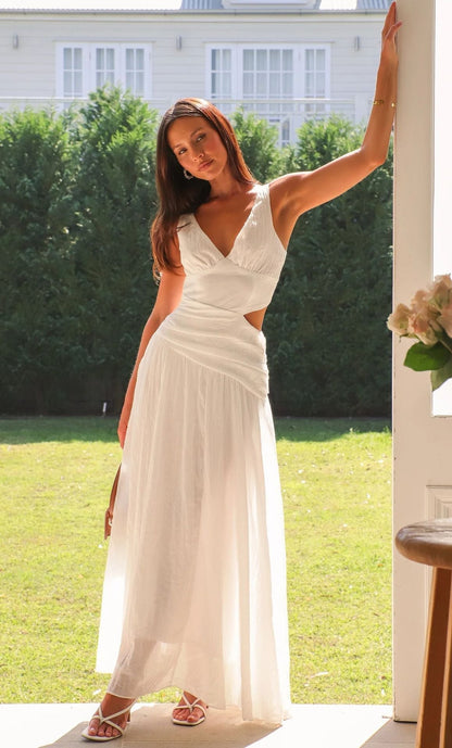 Jemilie Flared Cut-Out Midi Dress
