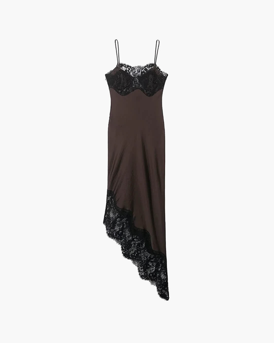 Lace-Trim Satin Slip Dress