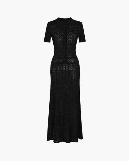 Jeriza Striped Henley Midi Dress