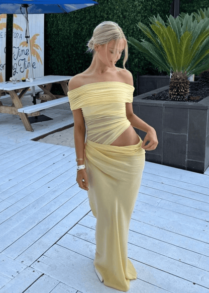 Jessy Off-Shoulder Mesh Maxi Dress