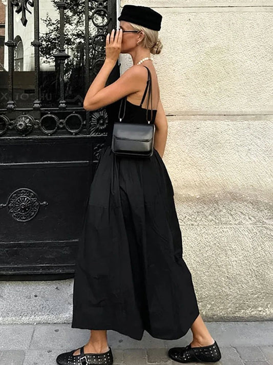 Jesse Spaghettiträger-Drop-Waist-Midikleid