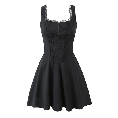 Flowy Mini Lace-Up Dress