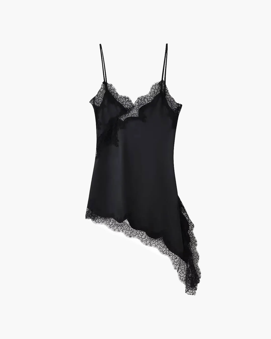 Asymmetrisches Satin-Minikleid