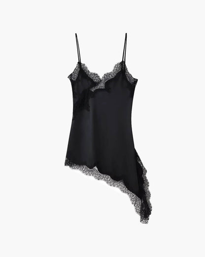 Asymmetrisches Satin-Minikleid