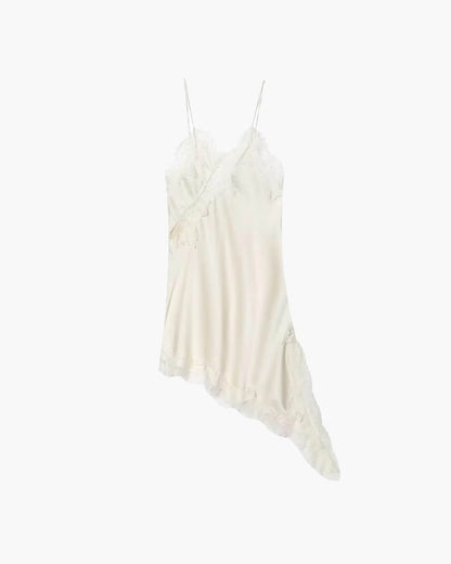 Asymmetrisches Satin-Minikleid