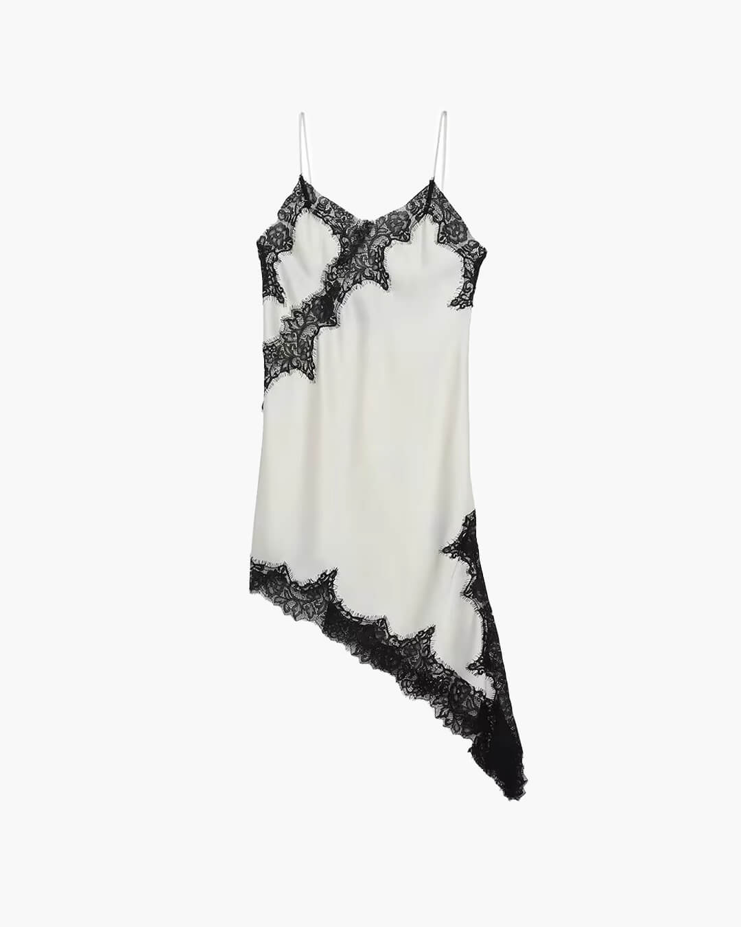 Asymmetrisches Satin-Minikleid