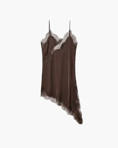 Asymmetrisches Satin-Minikleid