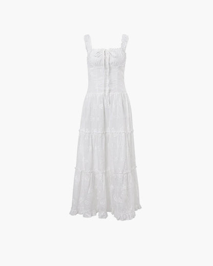 Tiered maxi dress with ruffle trim