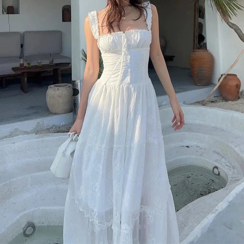 Tiered maxi dress with ruffle trim