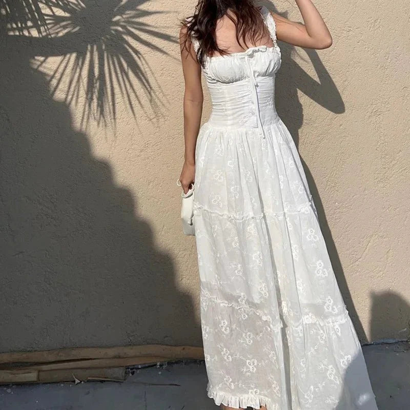 Tiered maxi dress with ruffle trim