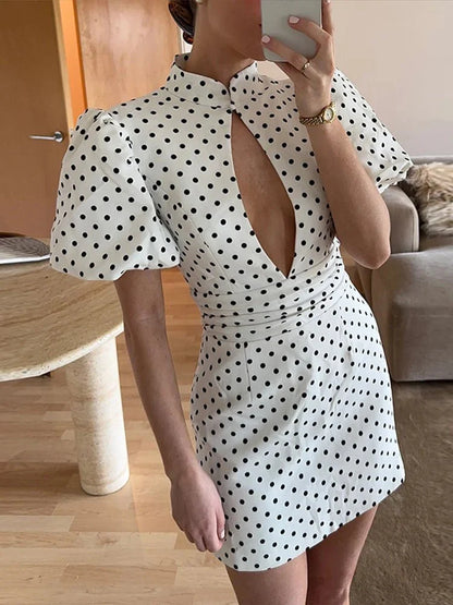 Katha Cut-Out Dot Mini Dress