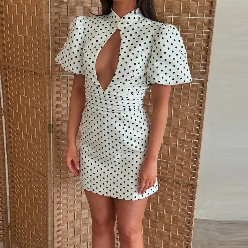 Katha Cut-Out Dot Mini Dress