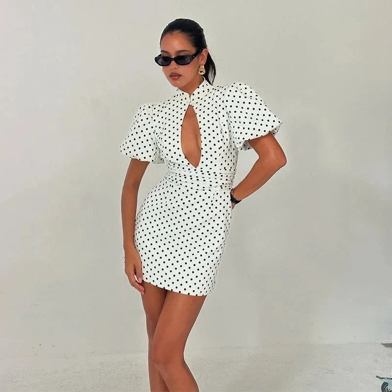 Katha Cut-Out Dot Mini Dress