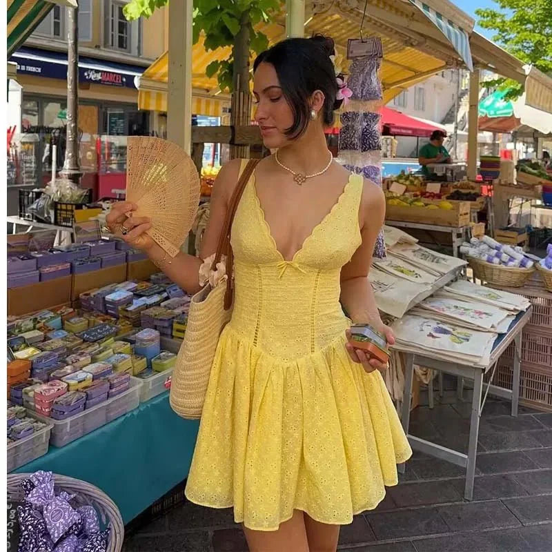 Kiara Mini Dress with Plunging Neckline