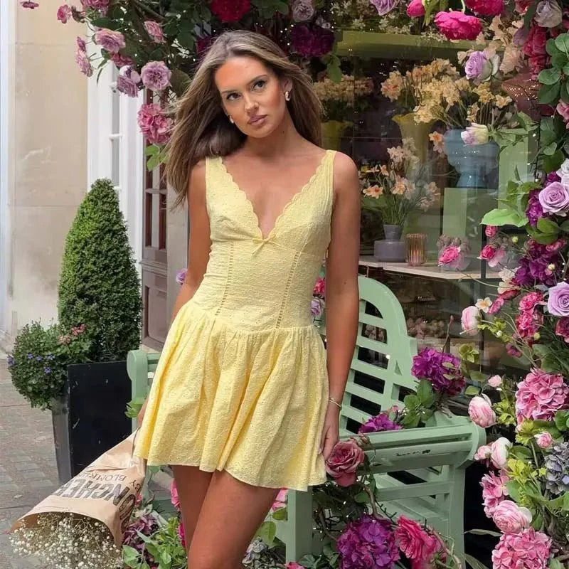 Kiara Mini Dress with Plunging Neckline
