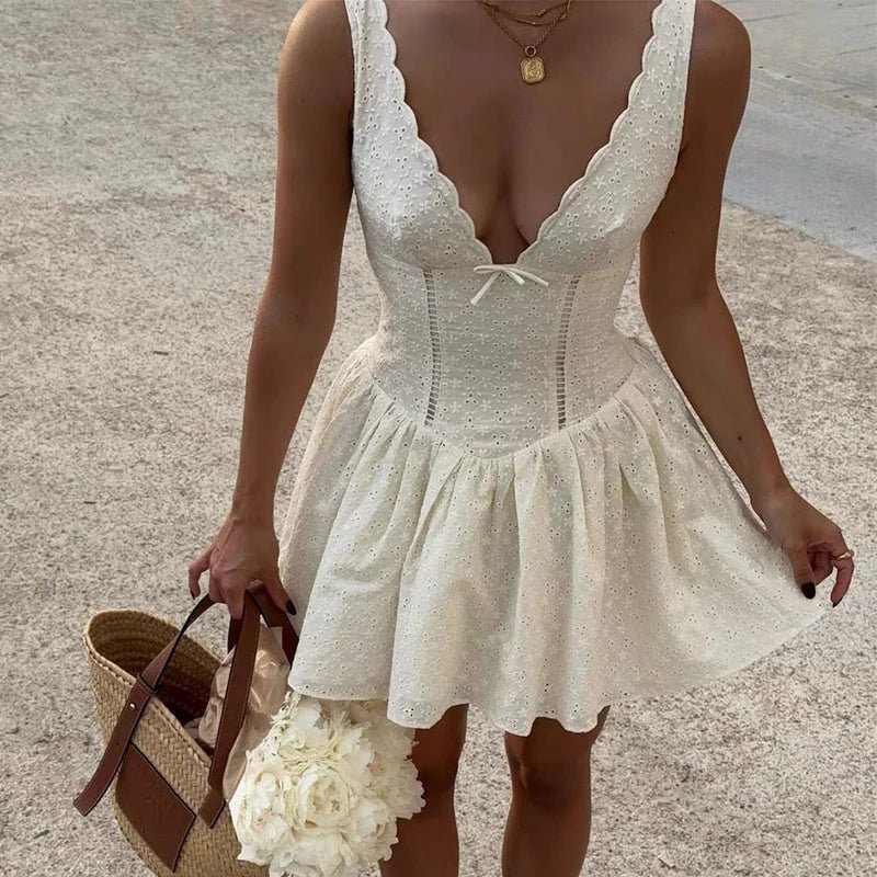 Kiara Mini Dress with Plunging Neckline