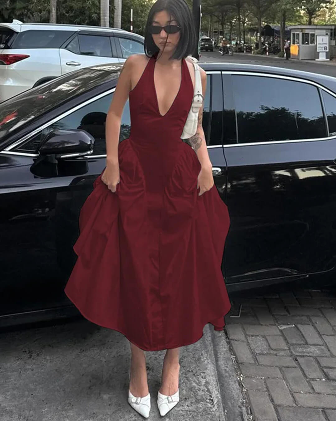 Krista Plunge Maxi Dress