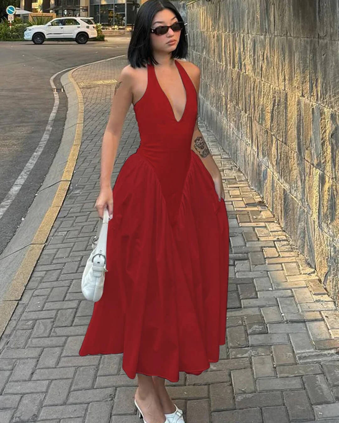 Krista Plunge Maxi Dress
