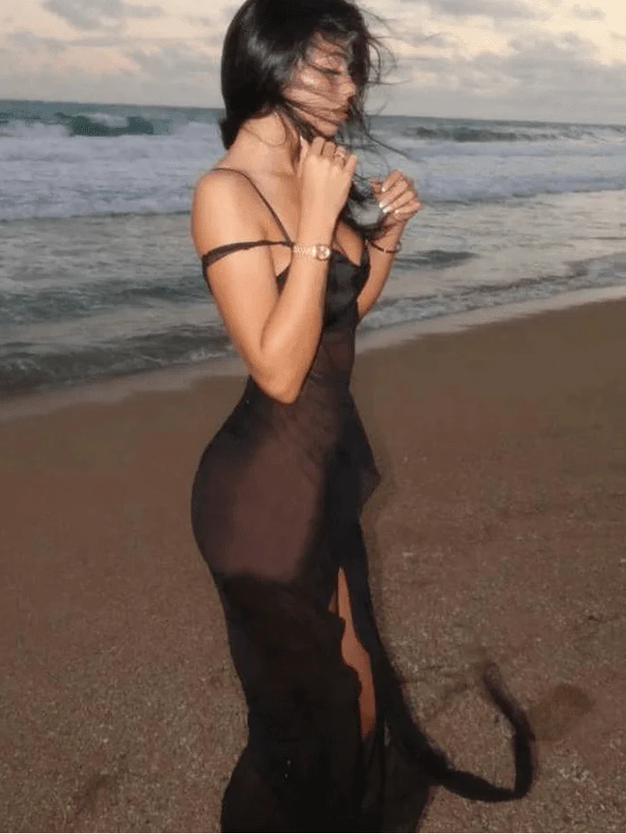 Mesh Strap Maxi Dress