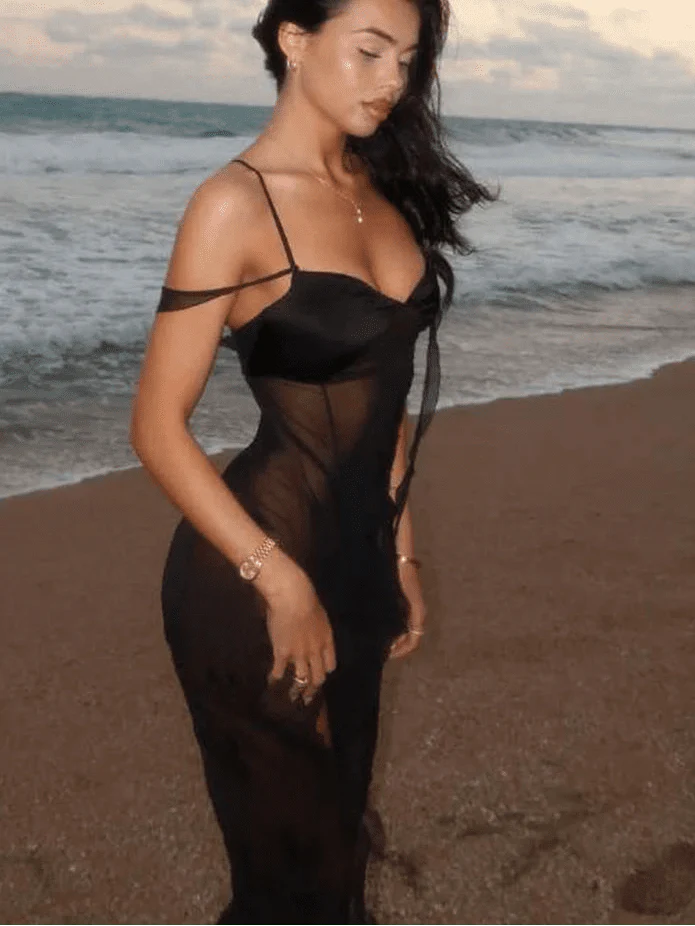 Mesh Strap Maxi Dress