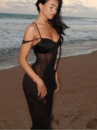 Mesh Strap Maxi Dress