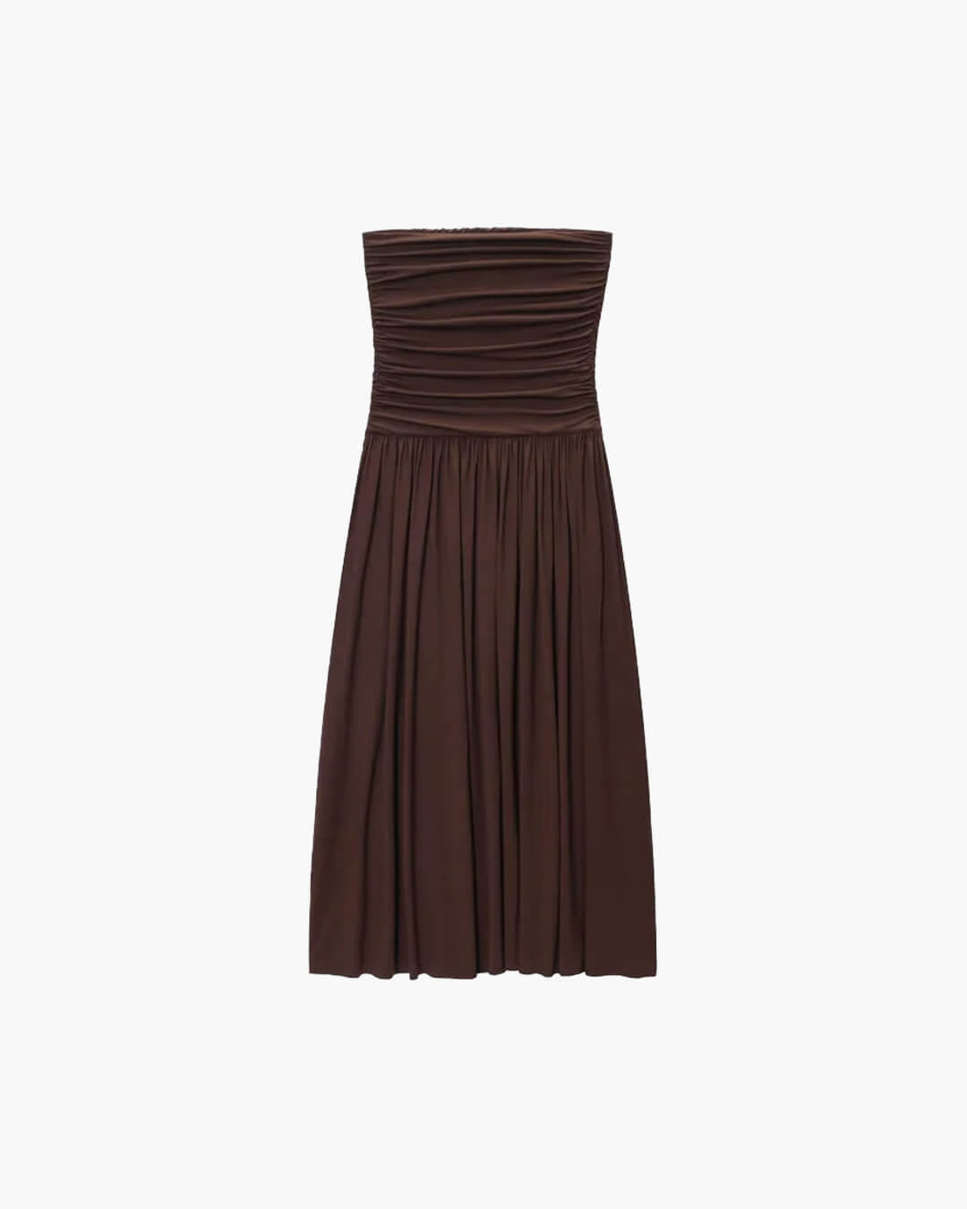 Off-the-shoulder ruched maxi dress