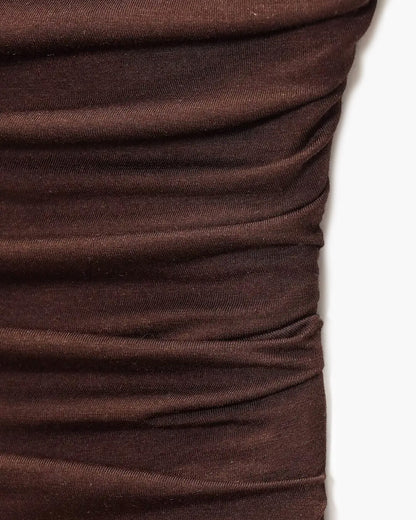 Off-the-shoulder ruched maxi dress