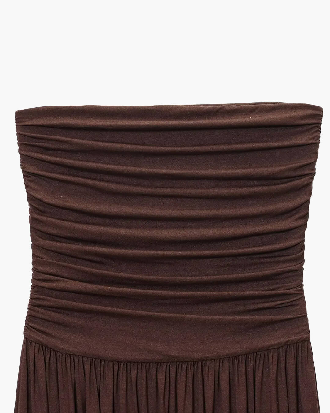 Off-the-shoulder ruched maxi dress