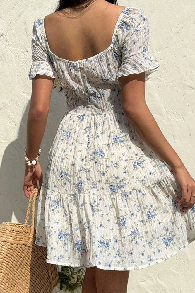 Floral Lace-up Minidress