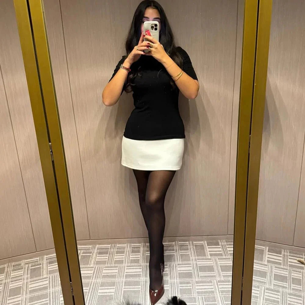 High-neck mini dress