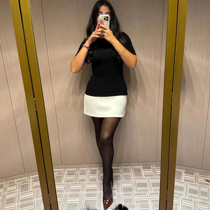 High-neck mini dress