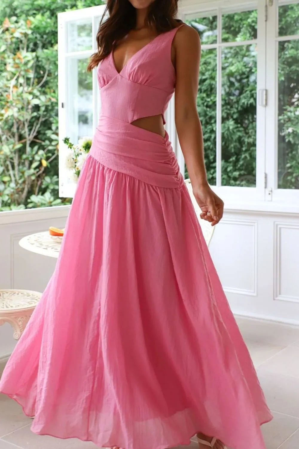 Lola Cut-Out Ruched Maxi Dress