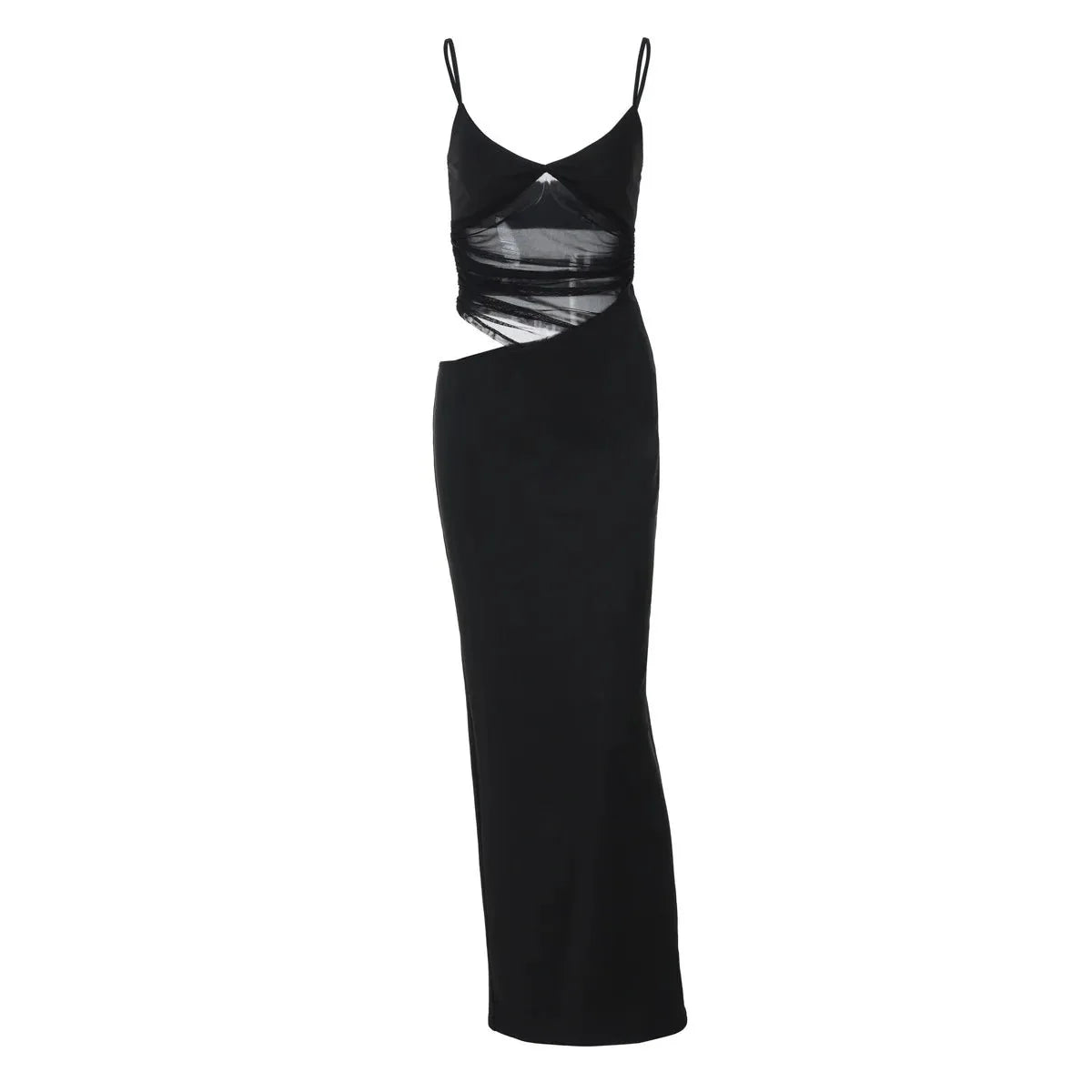 Maxi dress with sheer cutouts