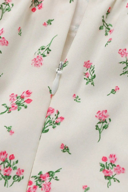 Spaghettiträger Kleid mit Blumenmuster