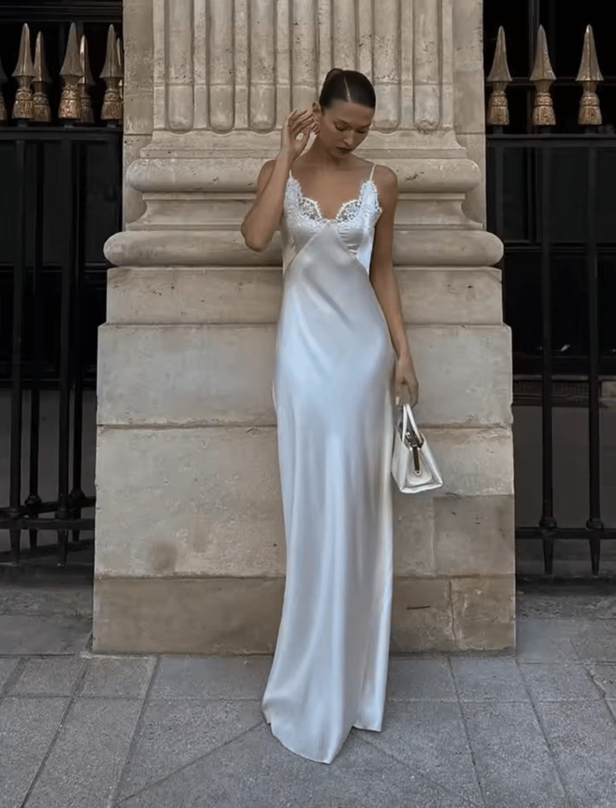 Jenny Satin Lace Maxi Dress