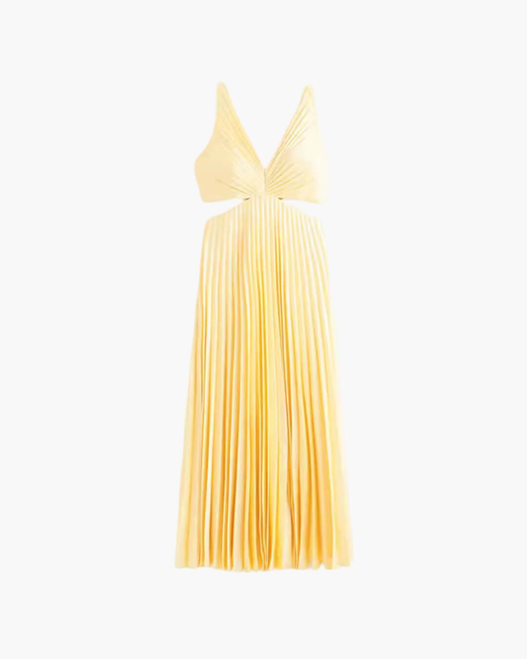 Ärmelloses Maxikleid mit V-Ausschnitt und Cut-Out