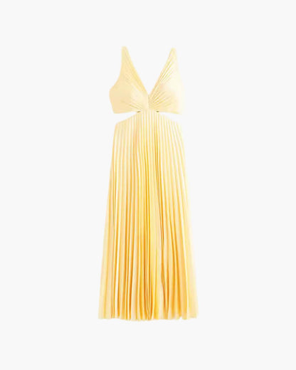 Ärmelloses Maxikleid mit V-Ausschnitt und Cut-Out