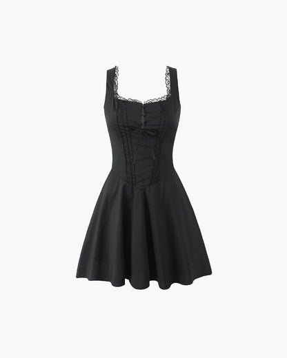 Mini dress with lacing on the back