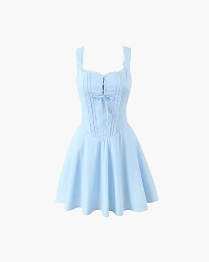 Mini dress with lacing on the back