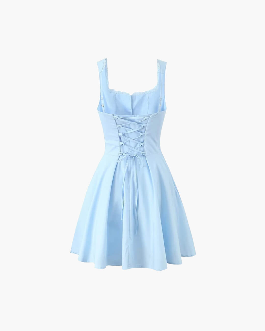 Mini dress with lacing on the back