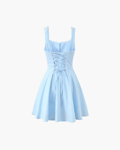 Mini dress with lacing on the back