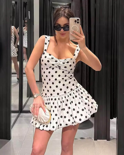 Polka Dot Balloon Mini Dress