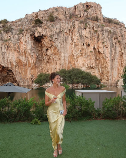 Serena Backless Satin Maxi Dress