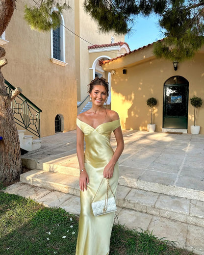 Serena Backless Satin Maxi Dress