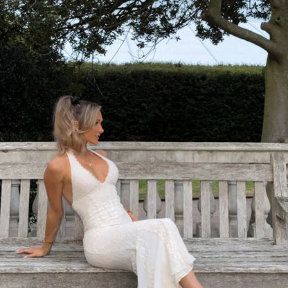 Sina Halterneck Lace Maxi Dress