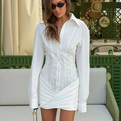 Milka Slim Long-Sleeve Mini Dress