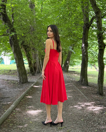 Sylvana Ärmelloses Träger Midikleid