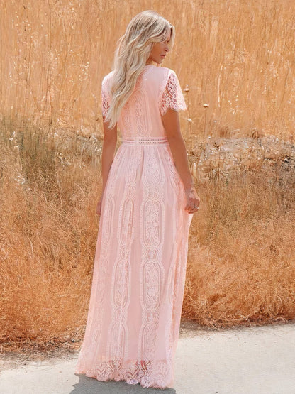 Trinity Boho-Spitzen-Maxikleid
